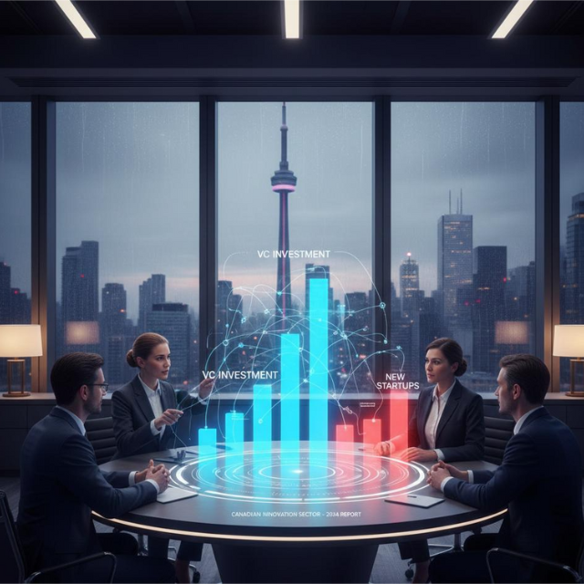 Innovation hub with professionals working on technology projects